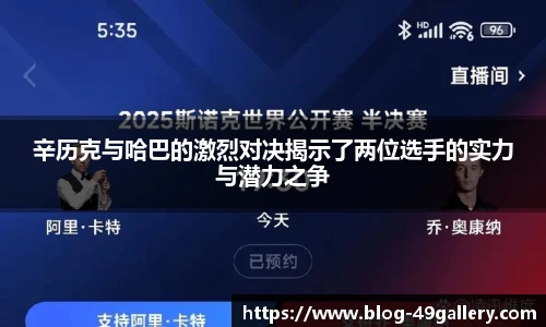 辛历克与哈巴的激烈对决揭示了两位选手的实力与潜力之争